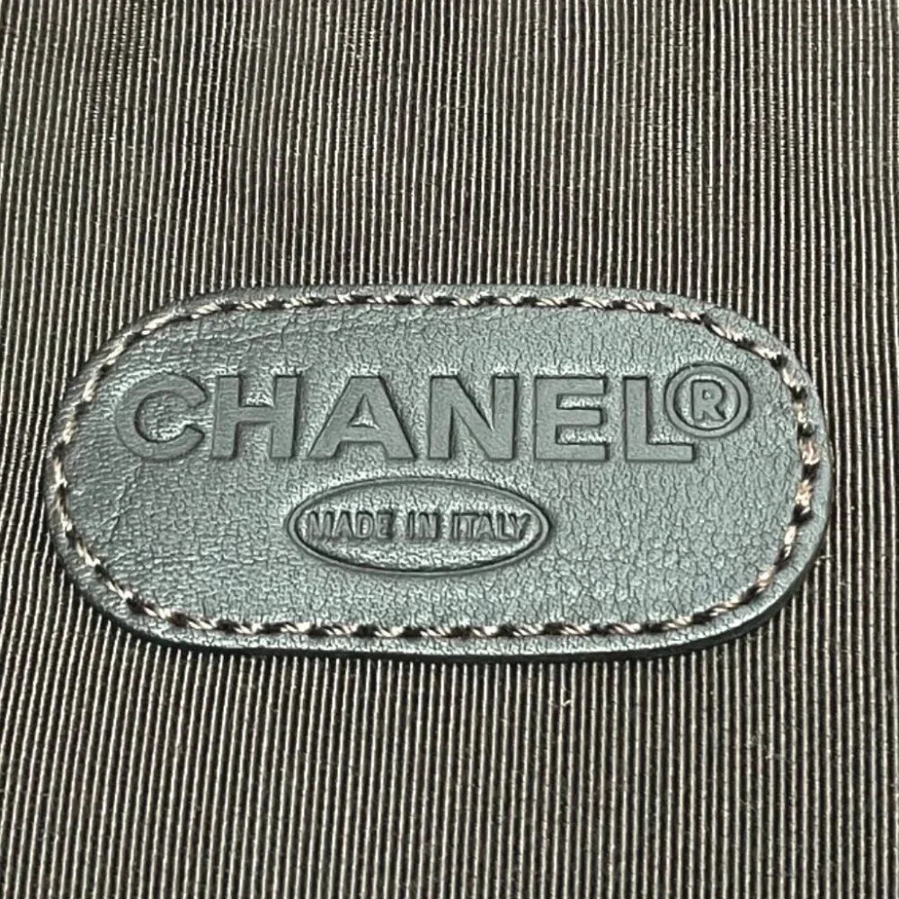 CHANEL Logo Sacosh Shoulder Bag Lambskin Leather Brown - Picture 10 of 13